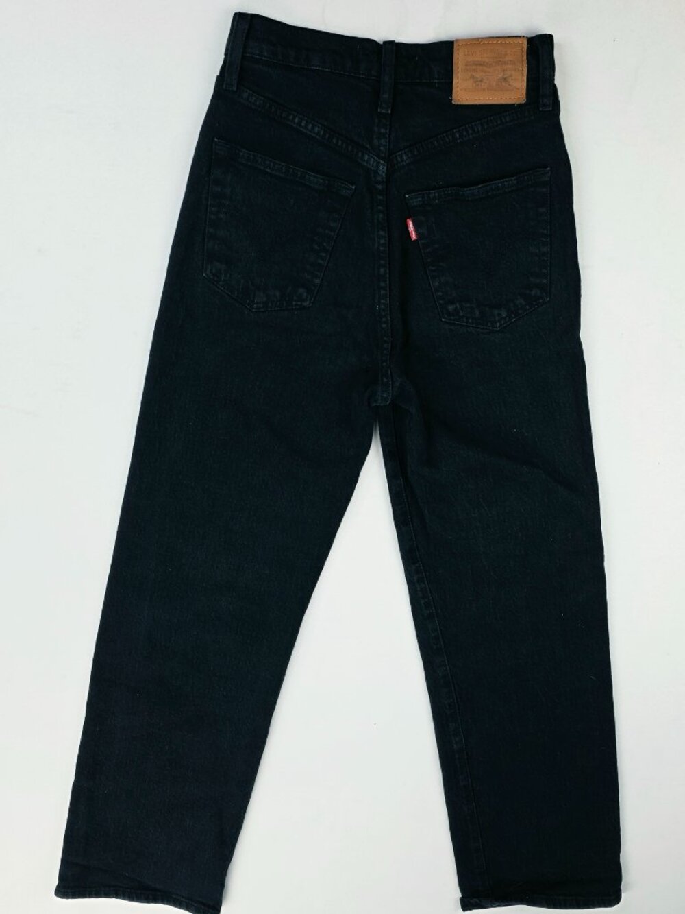 Levi's Premium Ribcage Straight Ankle Button Fly Black Size 23X27 Womens Jeans